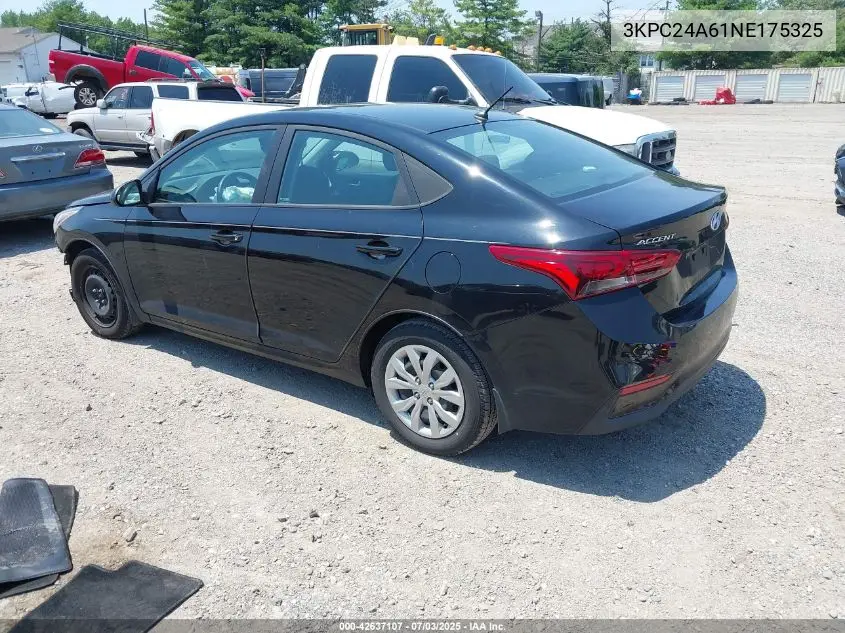 2022 Hyundai Accent Se VIN: 3KPC24A61NE175325 Lot: 42637107