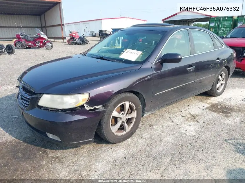 2006 Hyundai Azera Limited/Se VIN: KMHFC46F36A076332 Lot: 42392379