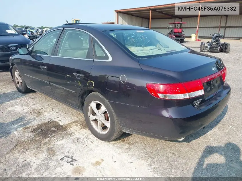 2006 Hyundai Azera Limited/Se VIN: KMHFC46F36A076332 Lot: 42392379