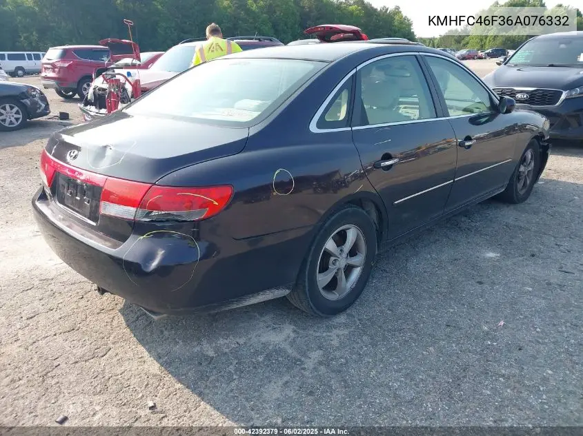 2006 Hyundai Azera Limited/Se VIN: KMHFC46F36A076332 Lot: 42392379