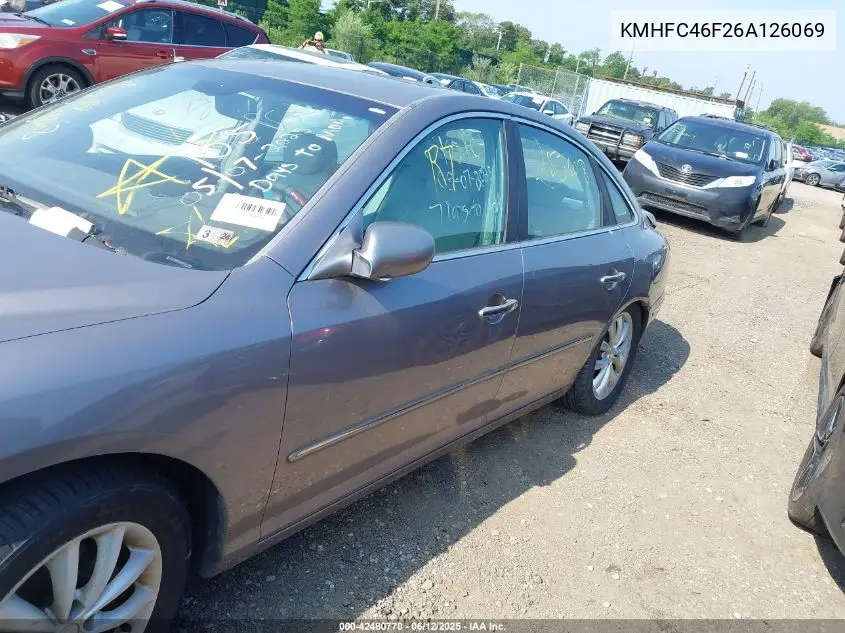 2006 Hyundai Azera Limited/Se VIN: KMHFC46F26A126069 Lot: 42480770