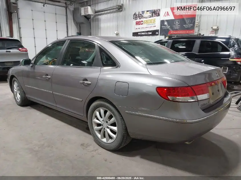 2006 Hyundai Azera Limited/Se VIN: KMHFC46F06A096697 Lot: 42500488