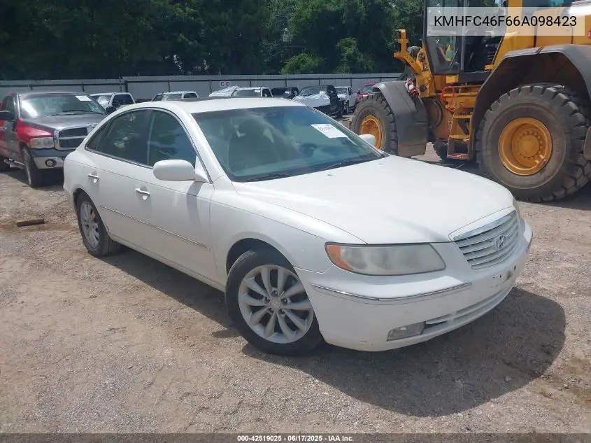 2006 Hyundai Azera Limited/Se VIN: KMHFC46F66A098423 Lot: 42519025