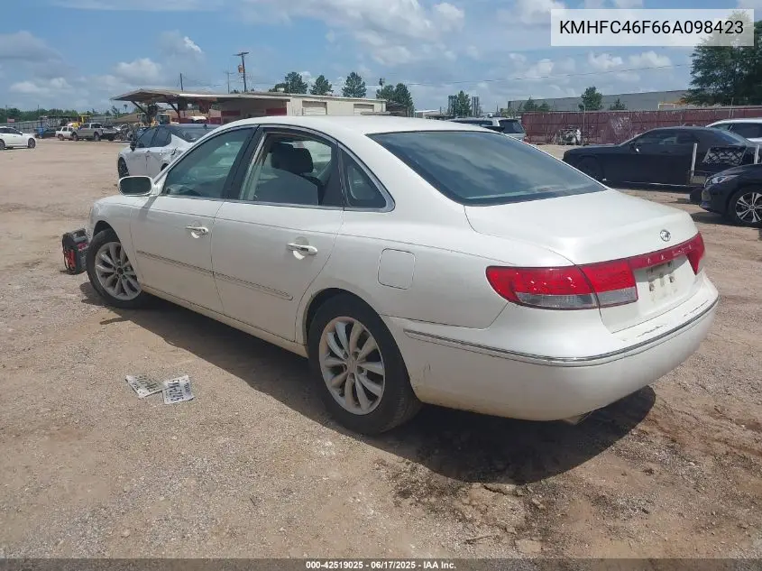 2006 Hyundai Azera Limited/Se VIN: KMHFC46F66A098423 Lot: 42519025