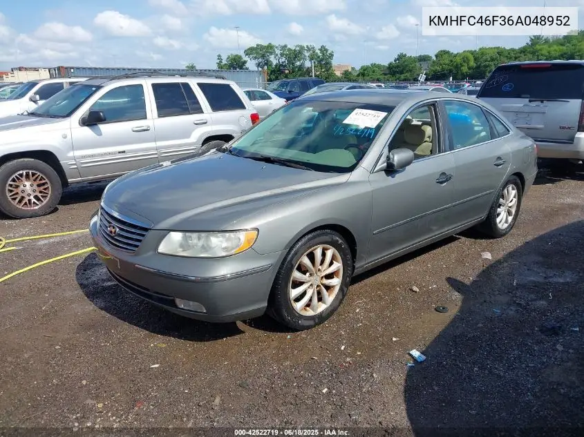 2006 Hyundai Azera Limited/Se VIN: KMHFC46F36A048952 Lot: 42522719