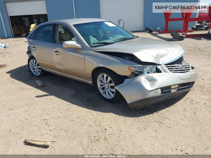 2006 Hyundai Azera Limited/Se VIN: KMHFC46F86A079419 Lot: 42531221