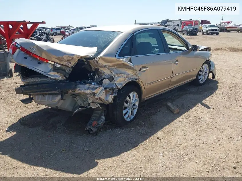 2006 Hyundai Azera Limited/Se VIN: KMHFC46F86A079419 Lot: 42531221
