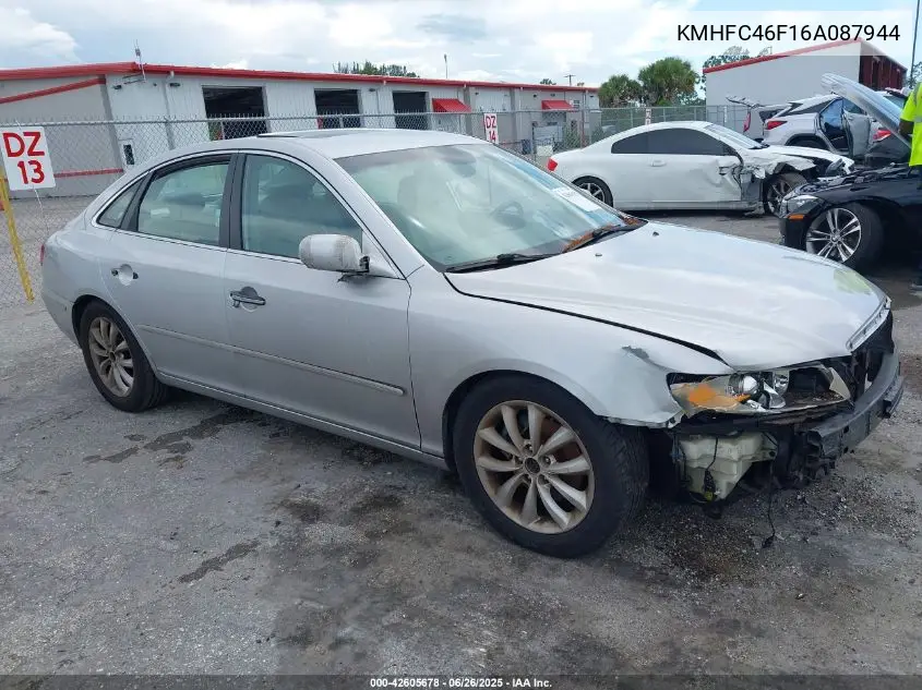 2006 Hyundai Azera Limited/Se VIN: KMHFC46F16A087944 Lot: 42605678
