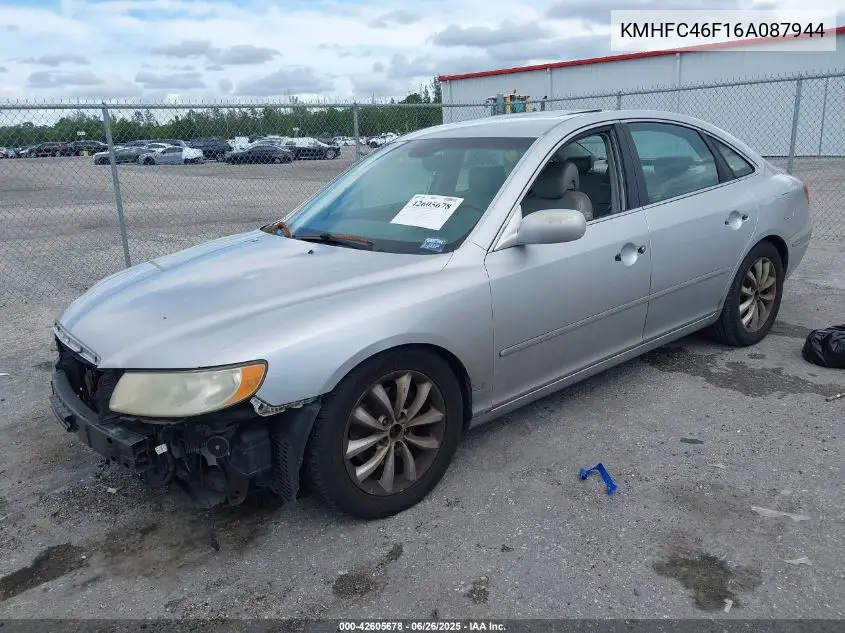 2006 Hyundai Azera Limited/Se VIN: KMHFC46F16A087944 Lot: 42605678