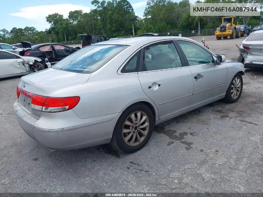 2006 Hyundai Azera Limited/Se VIN: KMHFC46F16A087944 Lot: 42605678