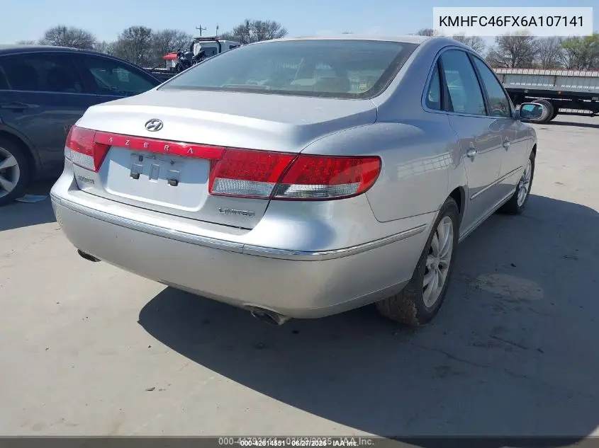 2006 Hyundai Azera VIN: KMHFC46FX6A107141 Lot: 42614551