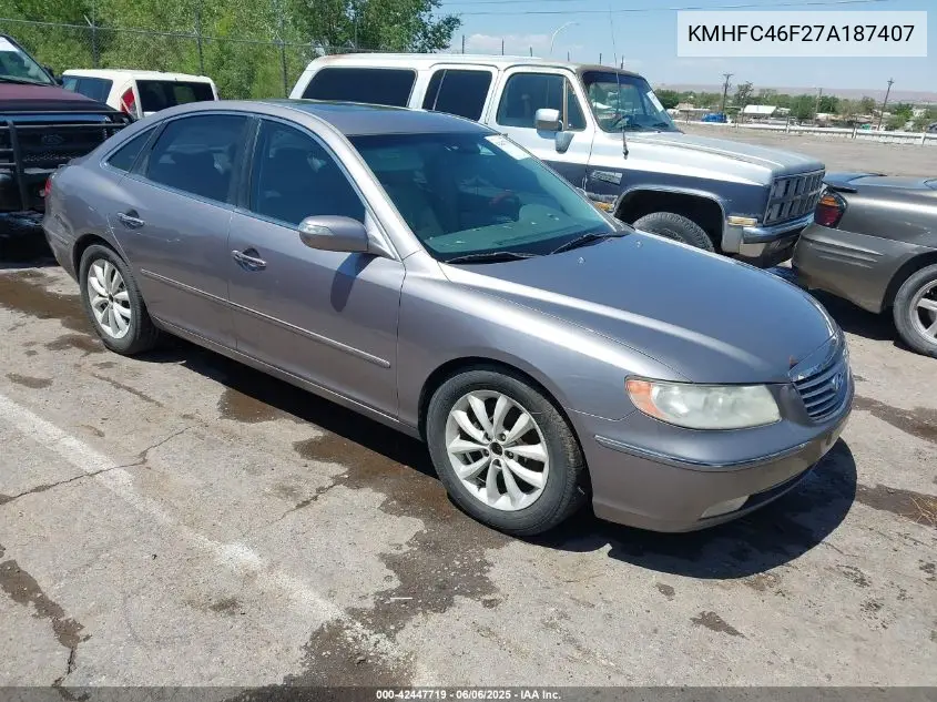 2007 Hyundai Azera Limited/Se VIN: KMHFC46F27A187407 Lot: 42447719