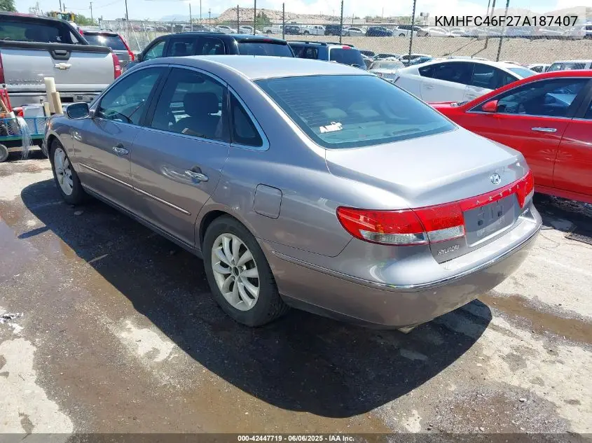 2007 Hyundai Azera Limited/Se VIN: KMHFC46F27A187407 Lot: 42447719