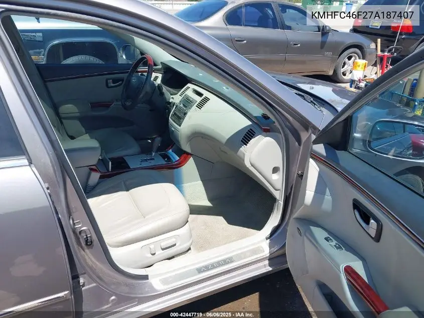 2007 Hyundai Azera Limited/Se VIN: KMHFC46F27A187407 Lot: 42447719