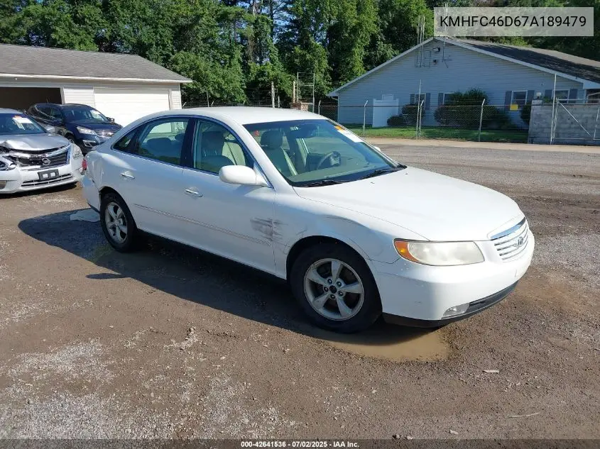 2007 Hyundai Azera Gls VIN: KMHFC46D67A189479 Lot: 42641536