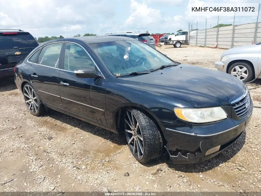 2008 Hyundai Azera Limited VIN: KMHFC46F38A311072 Lot: 42432173