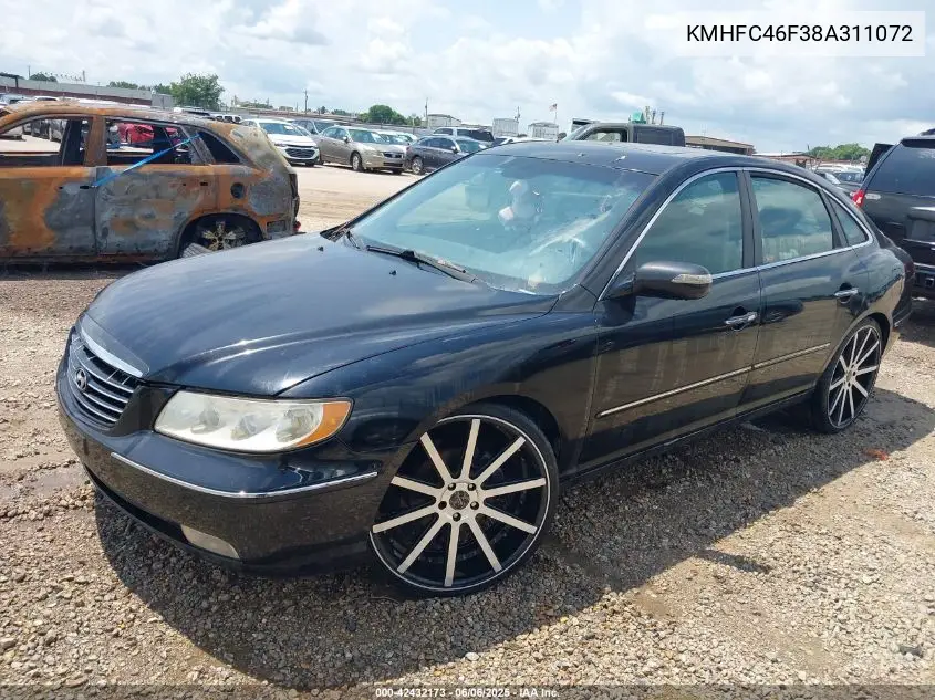 2008 Hyundai Azera Limited VIN: KMHFC46F38A311072 Lot: 42432173