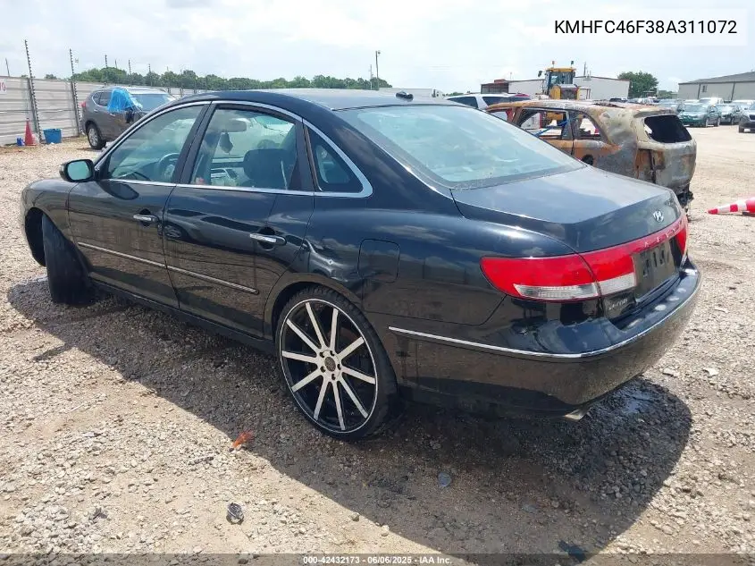 2008 Hyundai Azera Limited VIN: KMHFC46F38A311072 Lot: 42432173