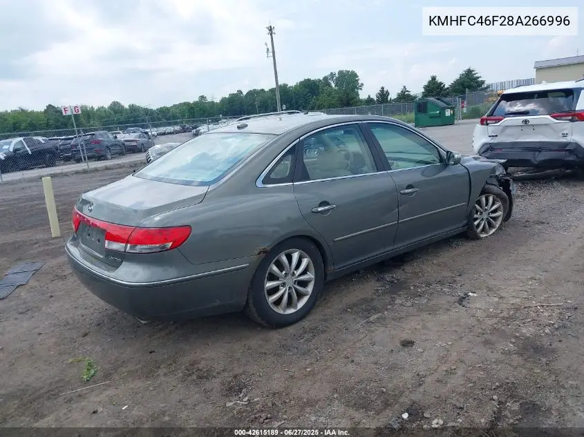 2008 Hyundai Azera Limited VIN: KMHFC46F28A266996 Lot: 42615189