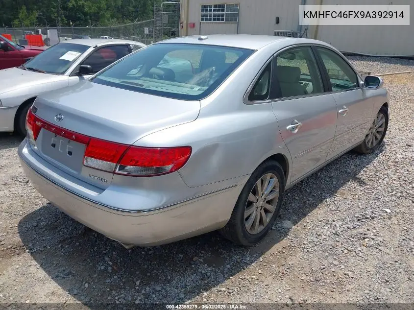 2009 Hyundai Azera Limited VIN: KMHFC46FX9A392914 Lot: 42359279