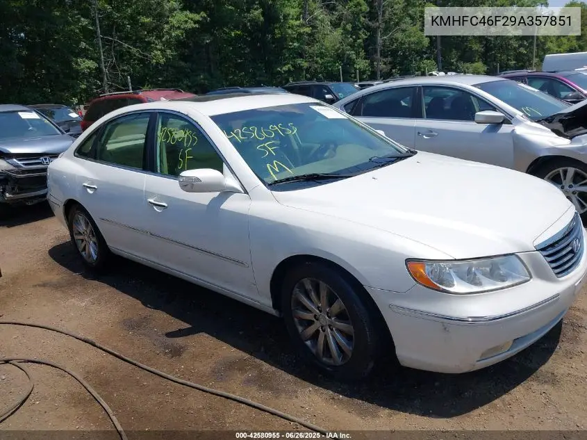 2009 Hyundai Azera Limited VIN: KMHFC46F29A357851 Lot: 42580955