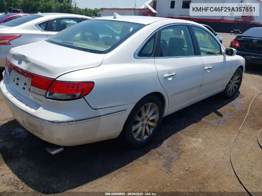 2009 Hyundai Azera Limited VIN: KMHFC46F29A357851 Lot: 42580955