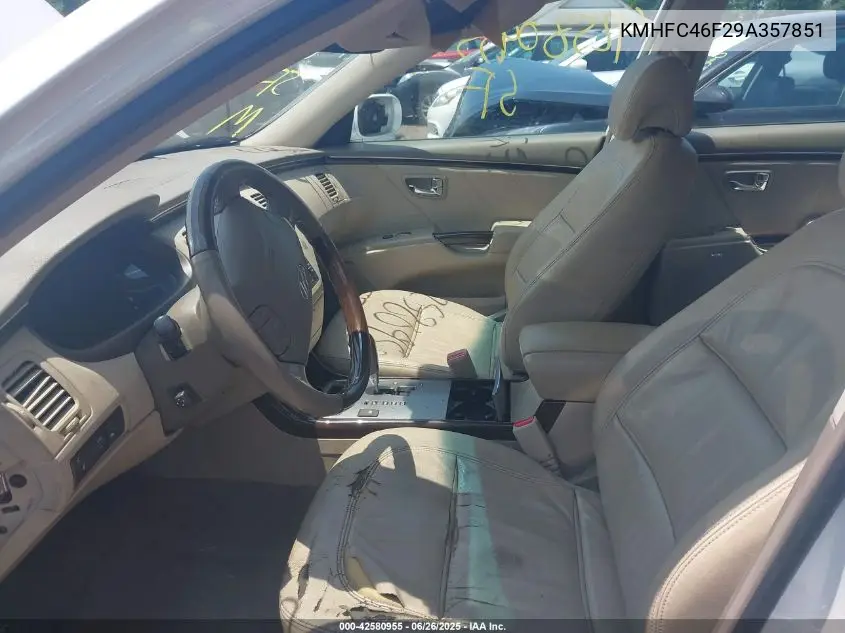 2009 Hyundai Azera Limited VIN: KMHFC46F29A357851 Lot: 42580955