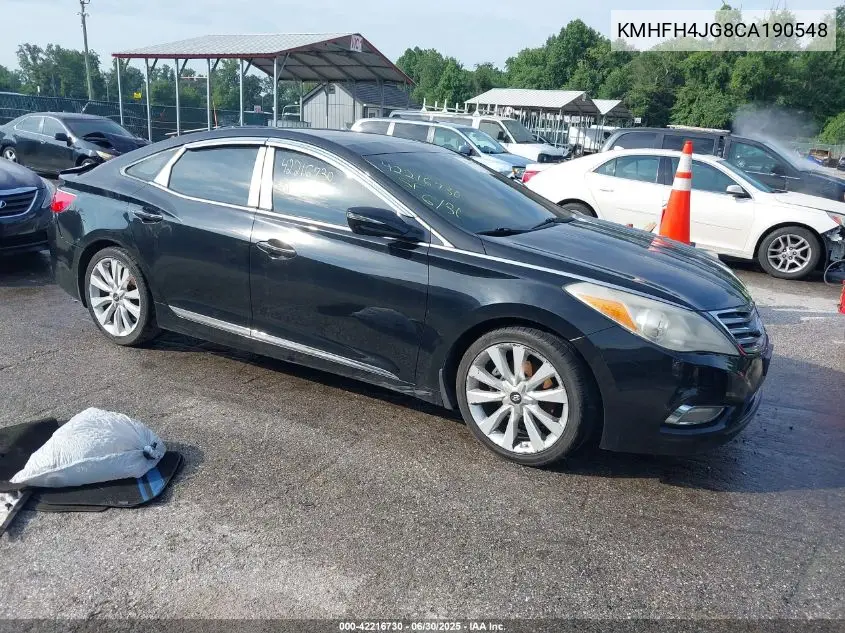 2012 Hyundai Azera VIN: KMHFH4JG8CA190548 Lot: 42216730