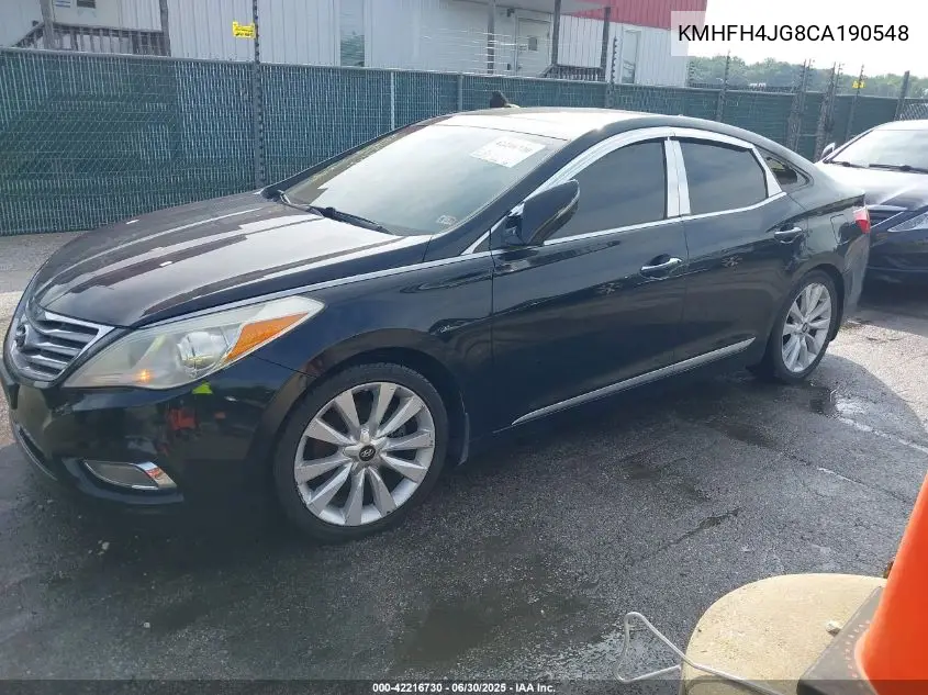2012 Hyundai Azera VIN: KMHFH4JG8CA190548 Lot: 42216730
