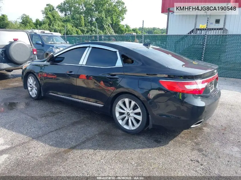 2012 Hyundai Azera VIN: KMHFH4JG8CA190548 Lot: 42216730