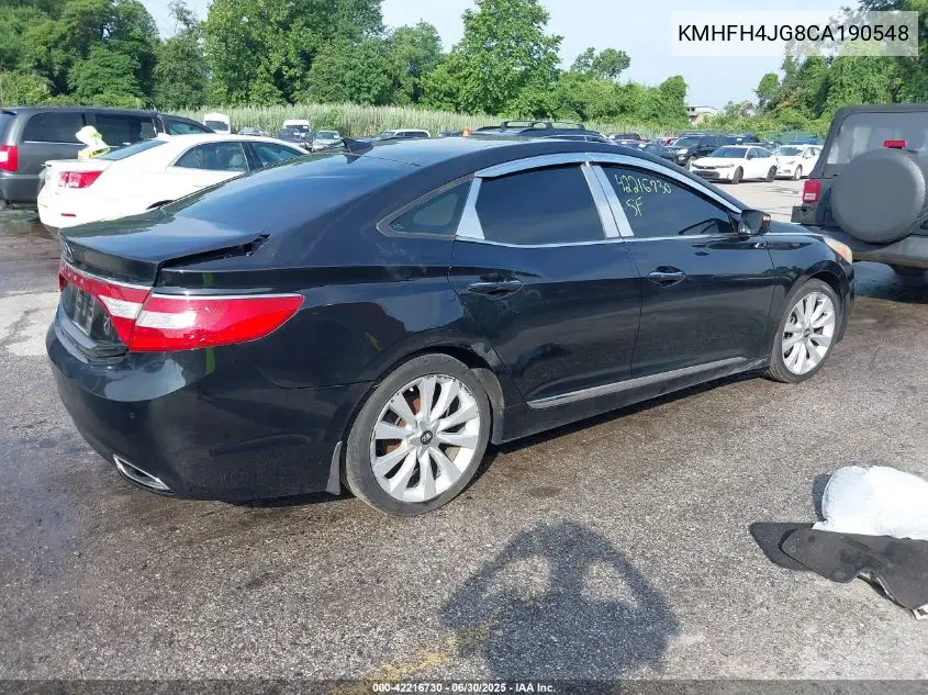 2012 Hyundai Azera VIN: KMHFH4JG8CA190548 Lot: 42216730