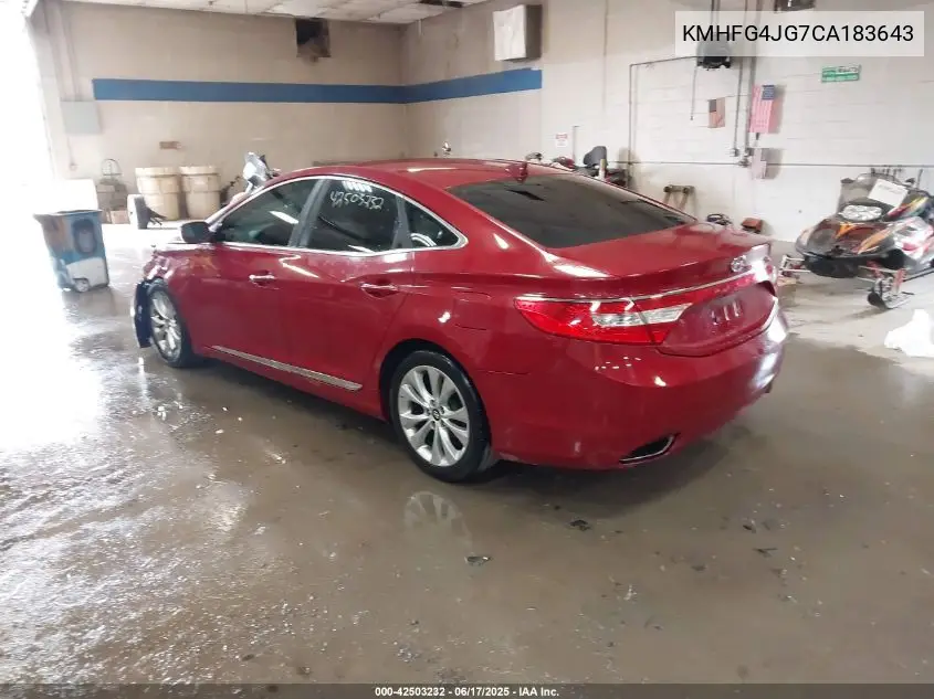2012 Hyundai Azera VIN: KMHFG4JG7CA183643 Lot: 42503232