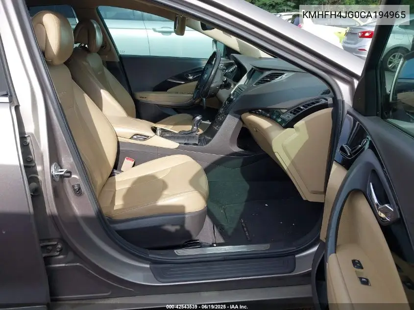2012 Hyundai Azera VIN: KMHFH4JG0CA194965 Lot: 42543539