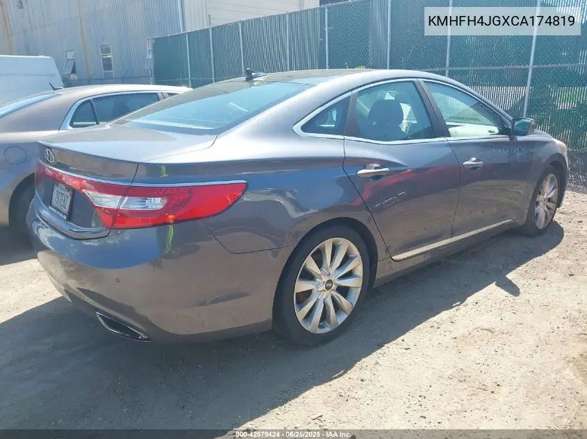2012 Hyundai Azera VIN: KMHFH4JGXCA174819 Lot: 42579424