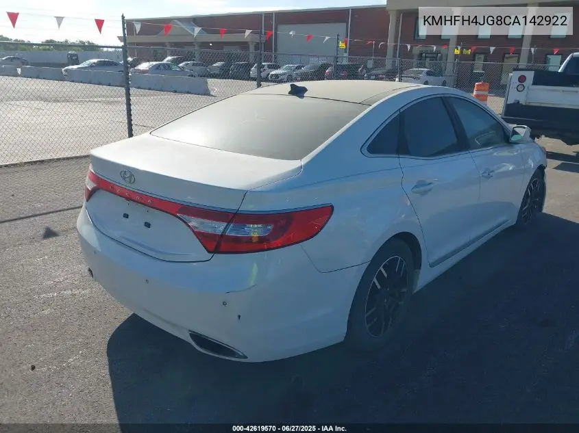2012 Hyundai Azera Gls/Limited VIN: KMHFH4JG8CA142922 Lot: 42619570