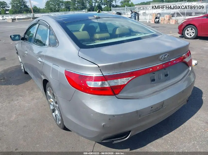 2012 Hyundai Azera VIN: KMHFH4JGXCA189109 Lot: 42633223