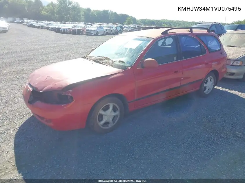 1997 Hyundai Elantra Gls VIN: KMHJW34M1VU075495 Lot: 42430074