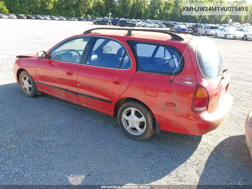 1997 Hyundai Elantra Gls VIN: KMHJW34M1VU075495 Lot: 42430074