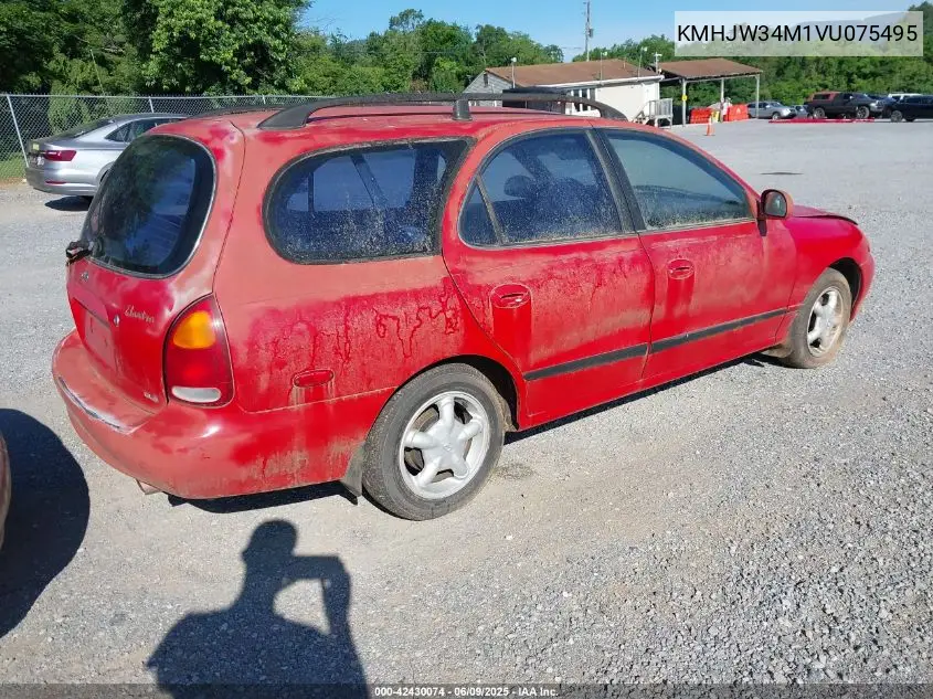1997 Hyundai Elantra Gls VIN: KMHJW34M1VU075495 Lot: 42430074
