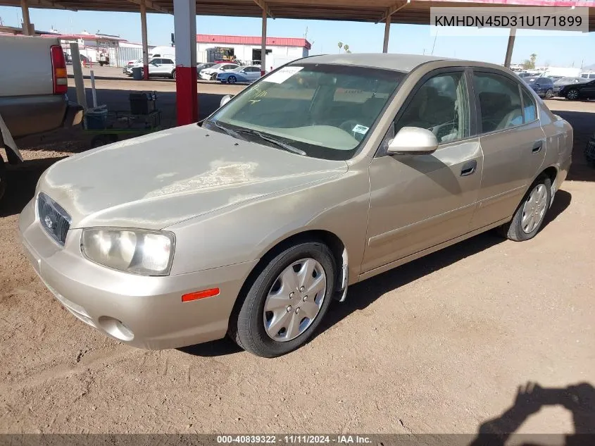 2001 Hyundai Elantra Gls VIN: KMHDN45D31U171899 Lot: 40839322