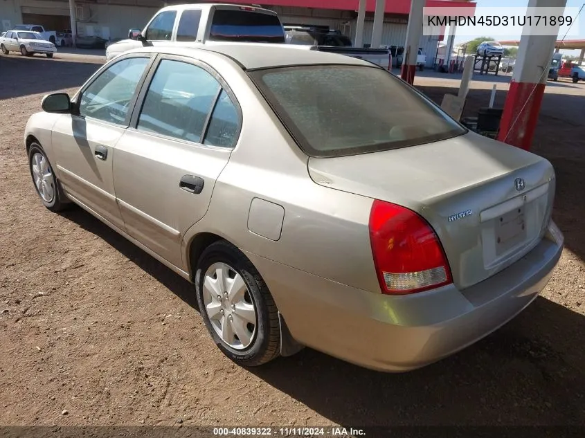 2001 Hyundai Elantra Gls VIN: KMHDN45D31U171899 Lot: 40839322