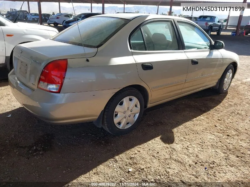 2001 Hyundai Elantra Gls VIN: KMHDN45D31U171899 Lot: 40839322