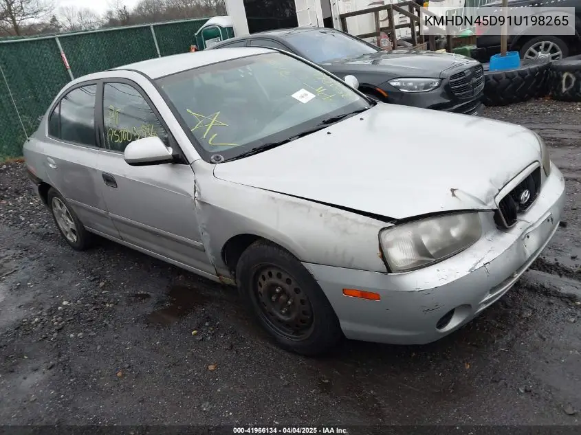 2001 Hyundai Elantra Gls VIN: KMHDN45D91U198265 Lot: 41966134