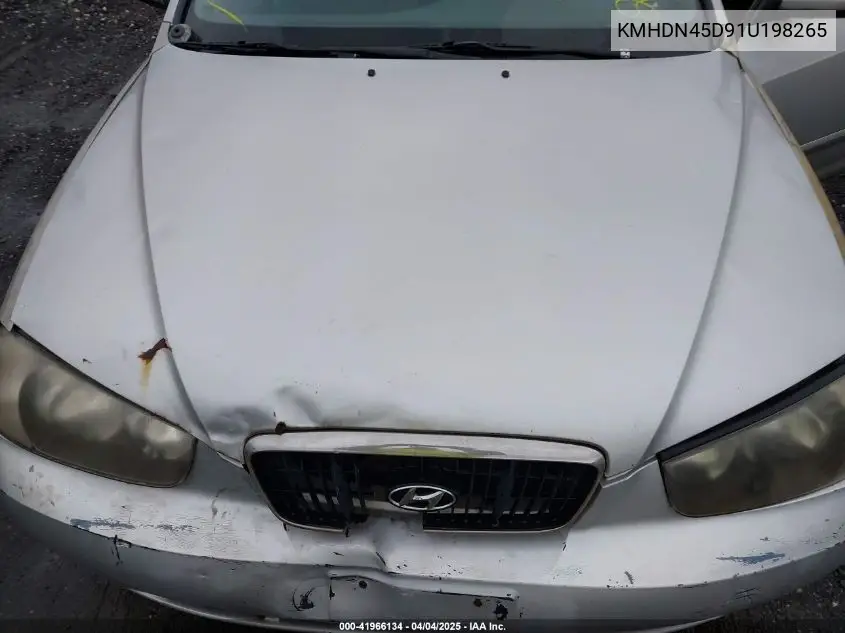 2001 Hyundai Elantra Gls VIN: KMHDN45D91U198265 Lot: 41966134