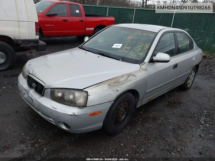 2001 Hyundai Elantra Gls VIN: KMHDN45D91U198265 Lot: 41966134