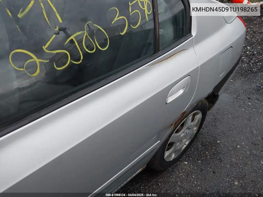 2001 Hyundai Elantra Gls VIN: KMHDN45D91U198265 Lot: 41966134