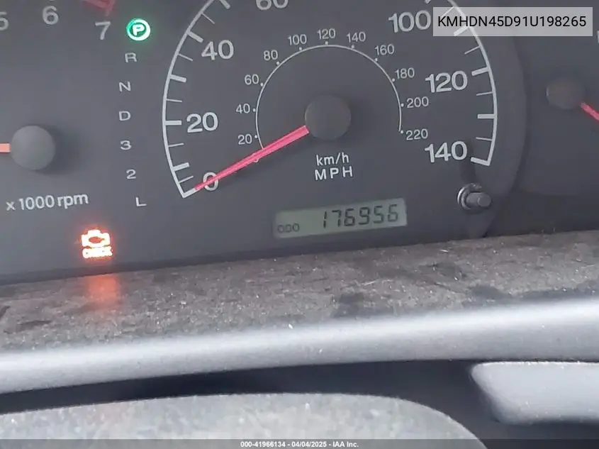 2001 Hyundai Elantra Gls VIN: KMHDN45D91U198265 Lot: 41966134