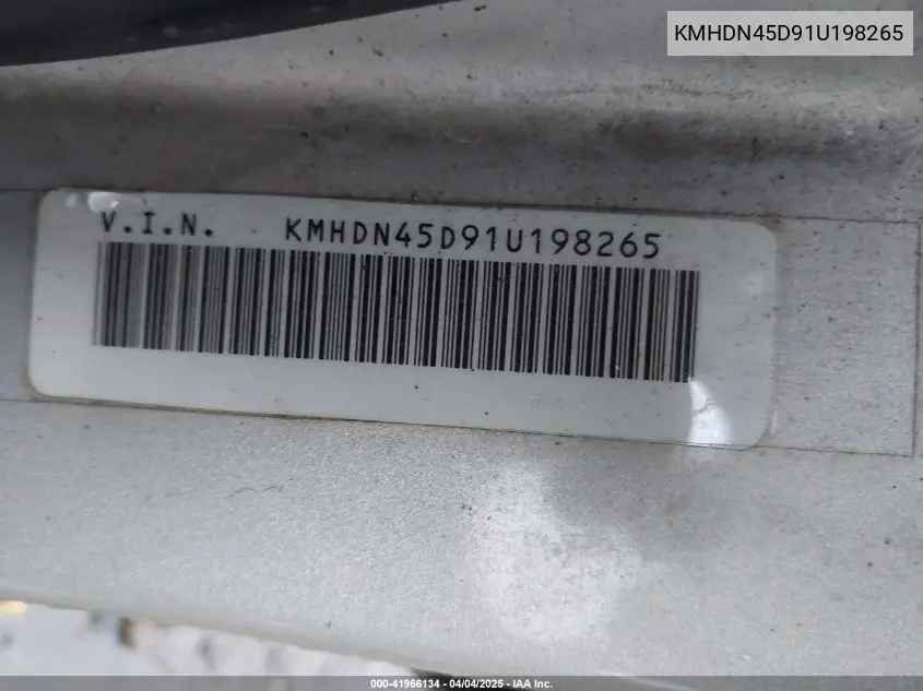 2001 Hyundai Elantra Gls VIN: KMHDN45D91U198265 Lot: 41966134