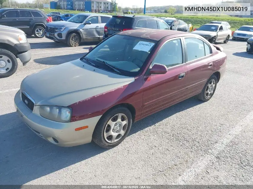 2001 Hyundai Elantra Gls VIN: KMHDN45DX1U085019 Lot: 42045813