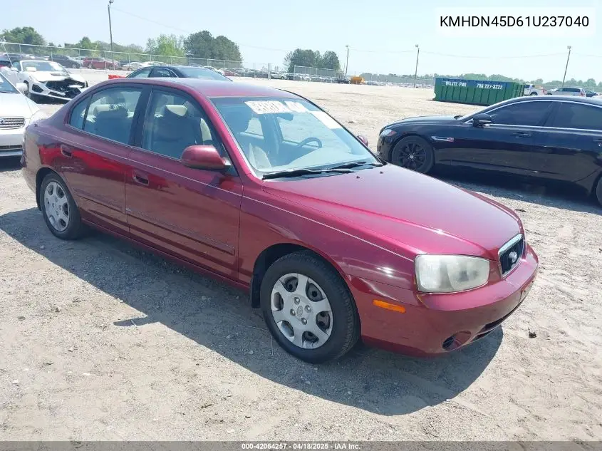 2001 Hyundai Elantra Gls VIN: KMHDN45D61U237040 Lot: 42064257